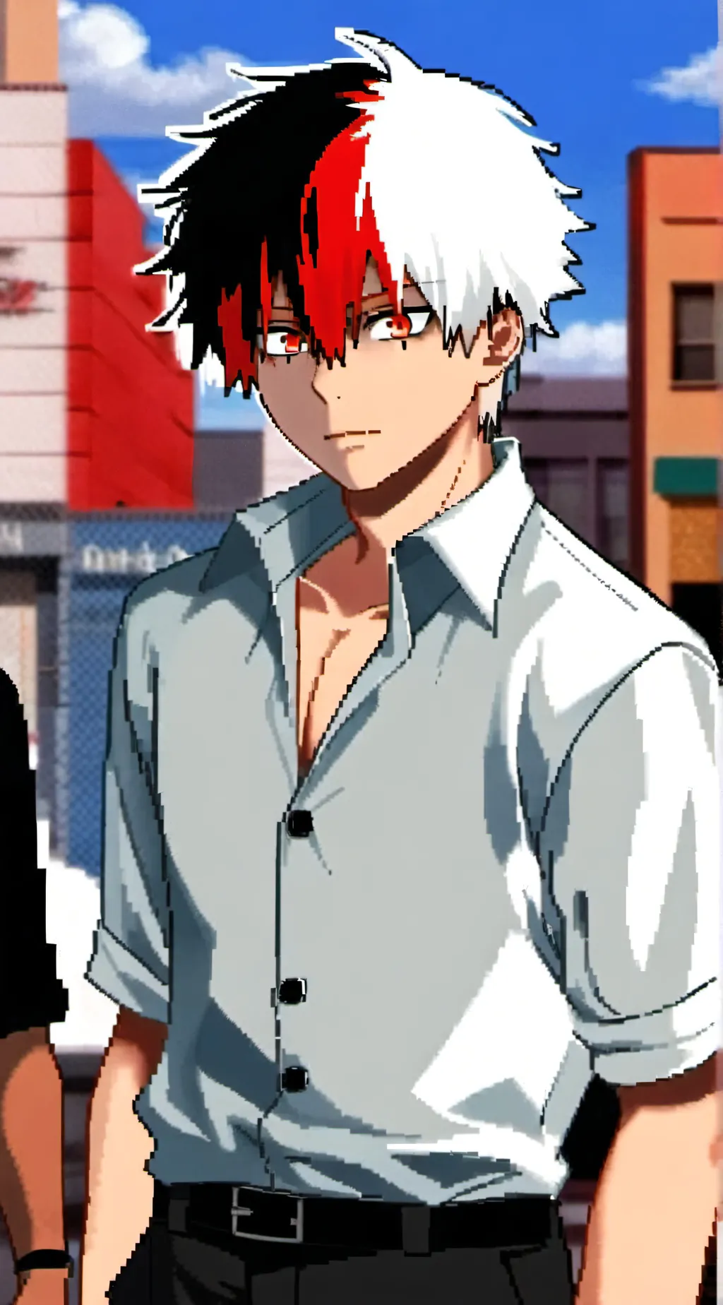 ai character: Shoto Todoroki  background