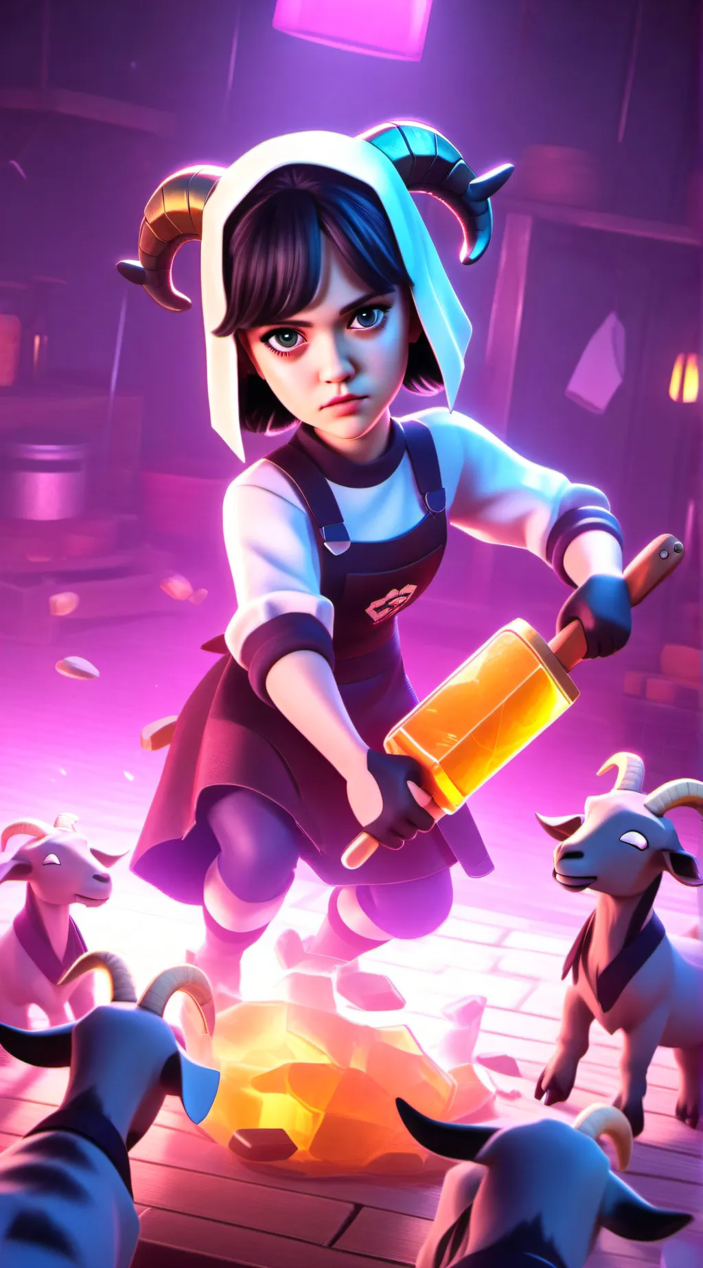 ai character: Goat Girl background