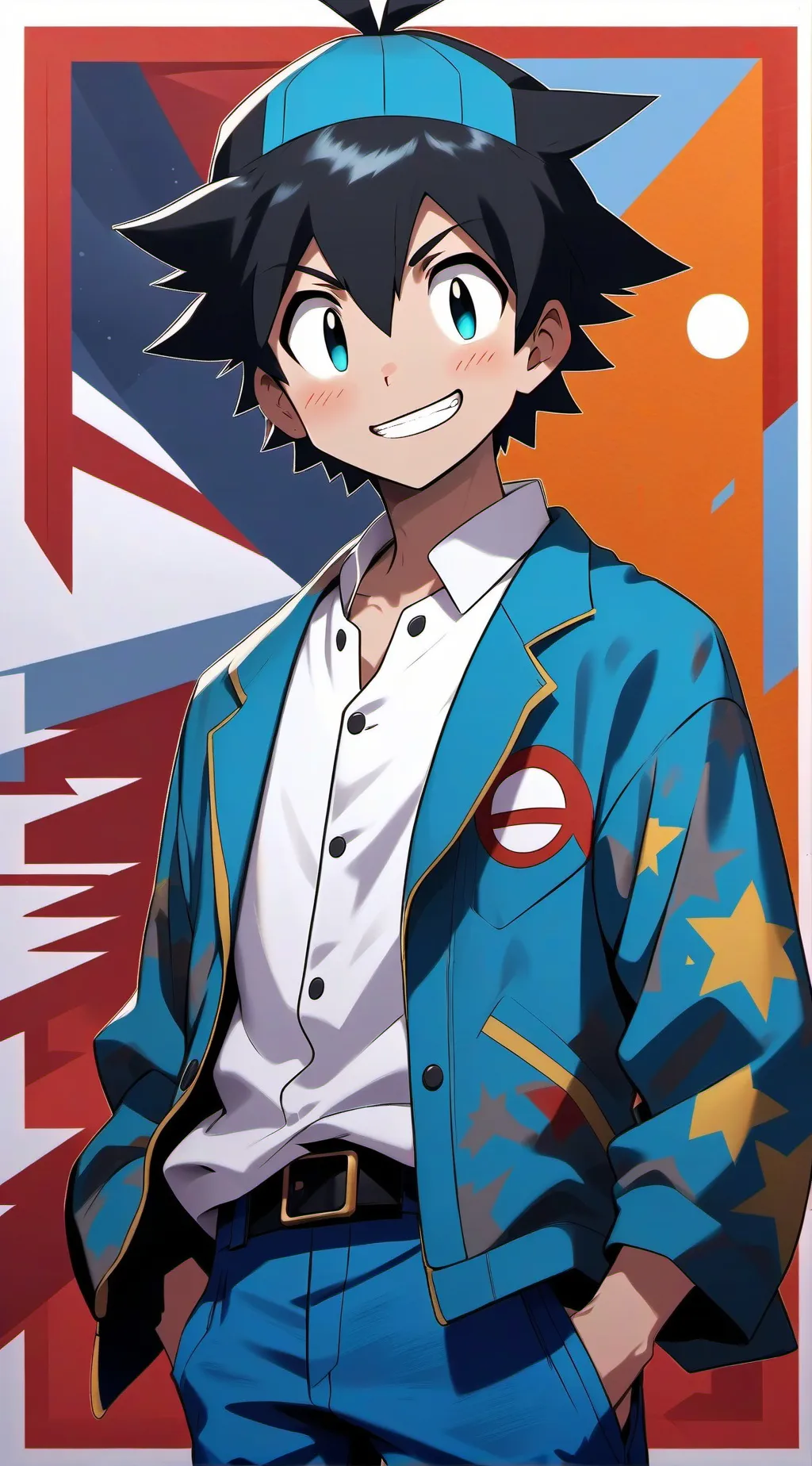ai character: Ash Ketchum background