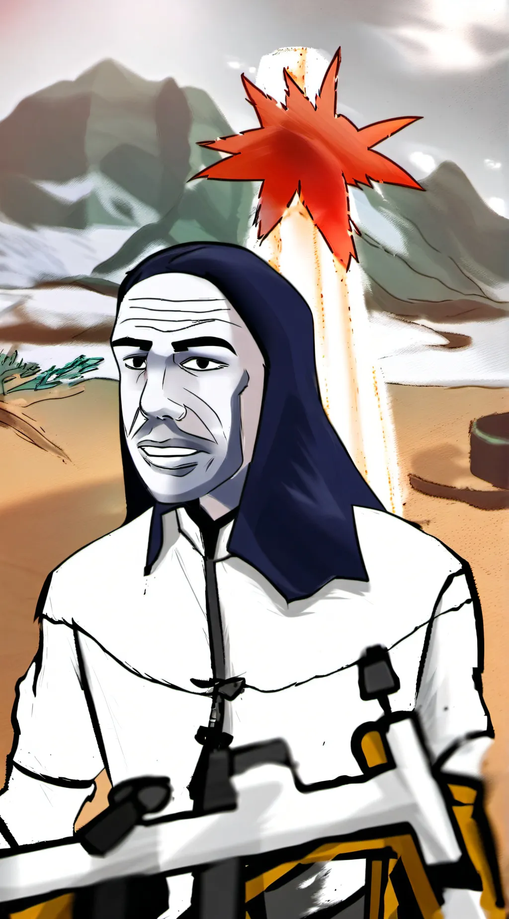 ai character: Knight wojak background