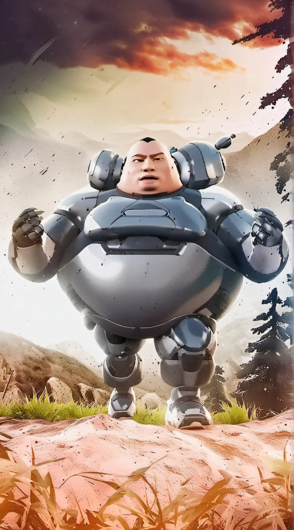 ai character: Fat Robot background