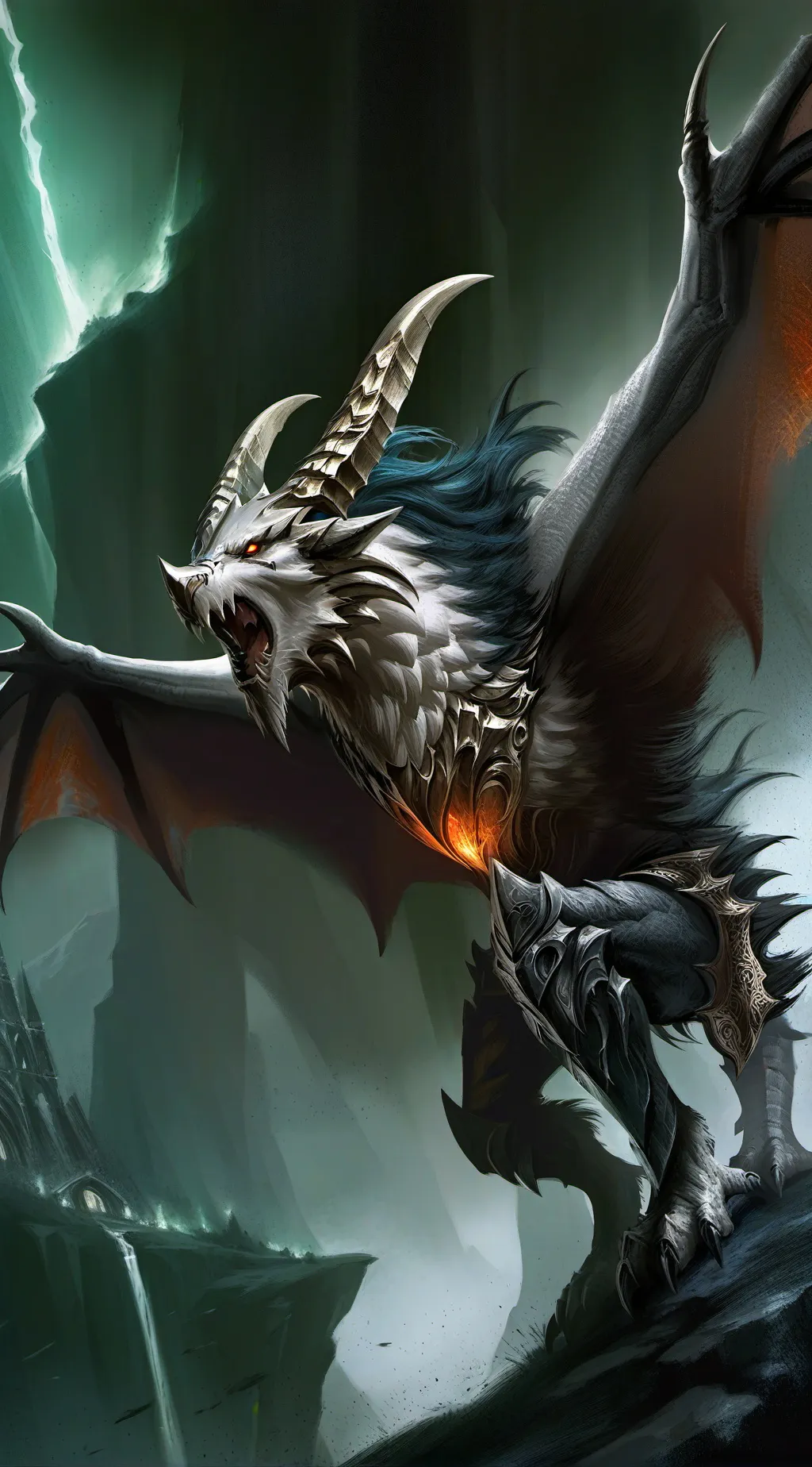 ai character: dragon of fire background