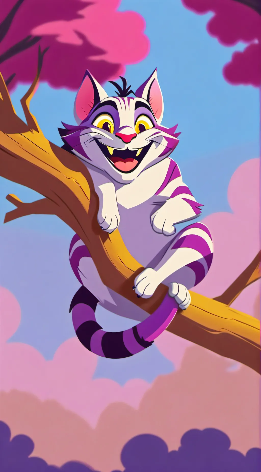 ai character: Cheshire cat 🐱 background