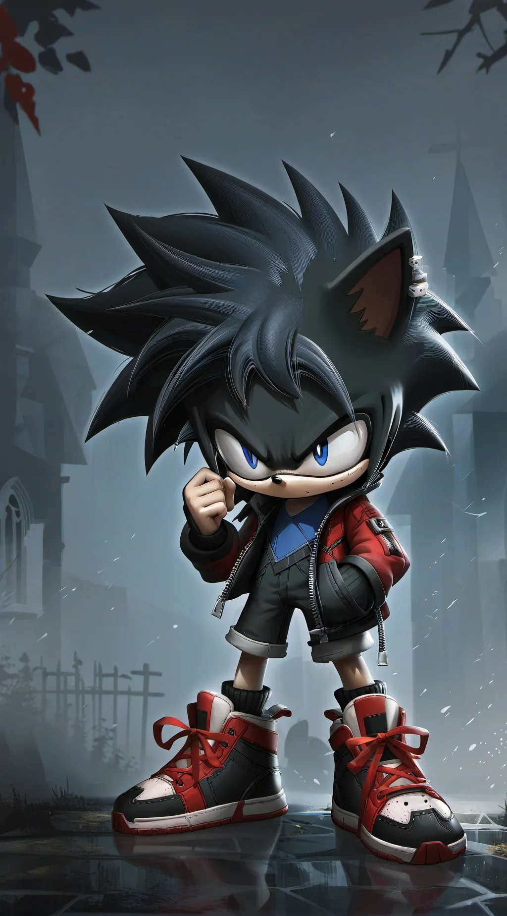 ai character: sonic emo background