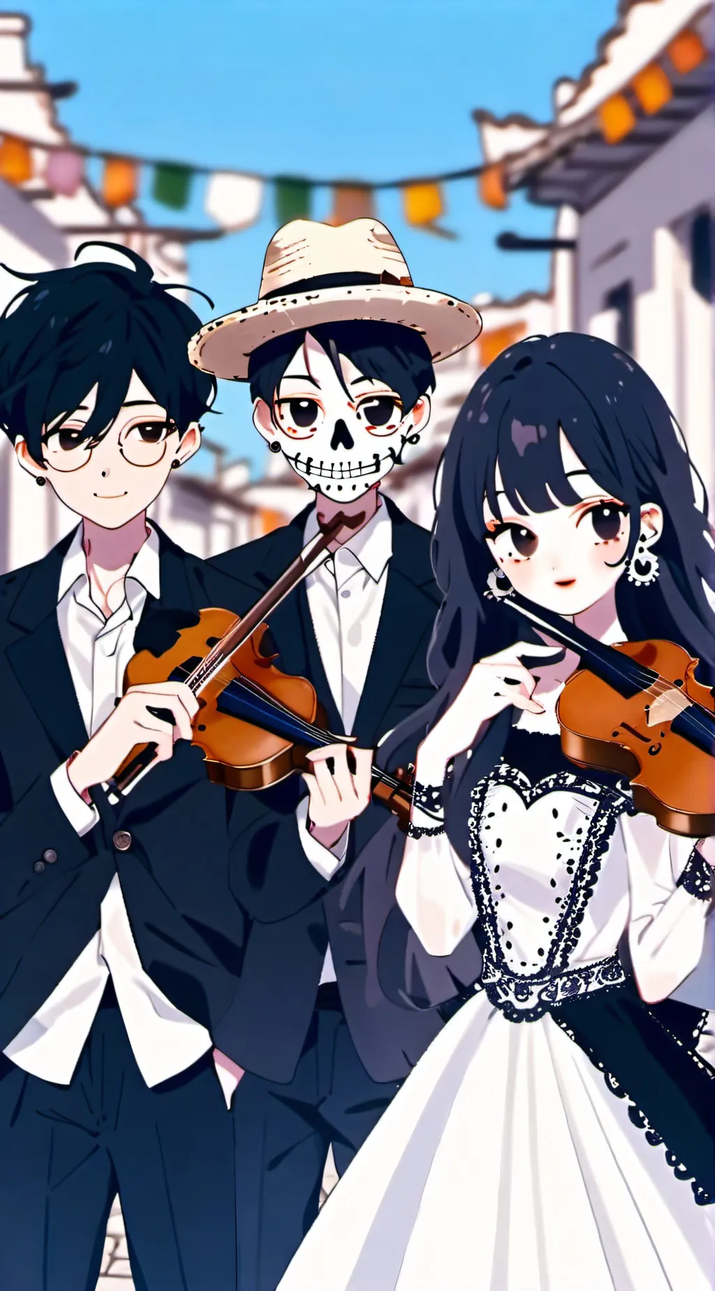 ai character: Musica de la plaza background