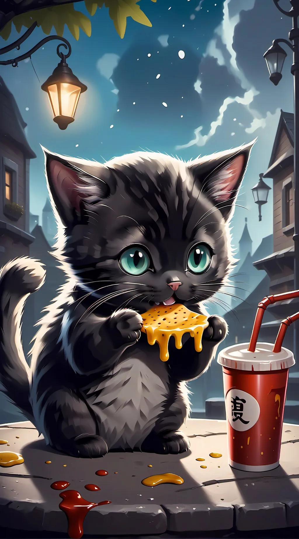 ai character: Good cat background