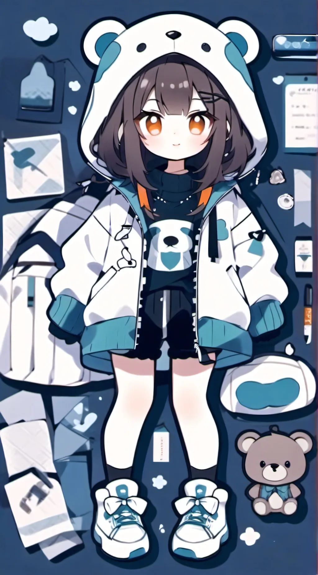 ai character: crystal background