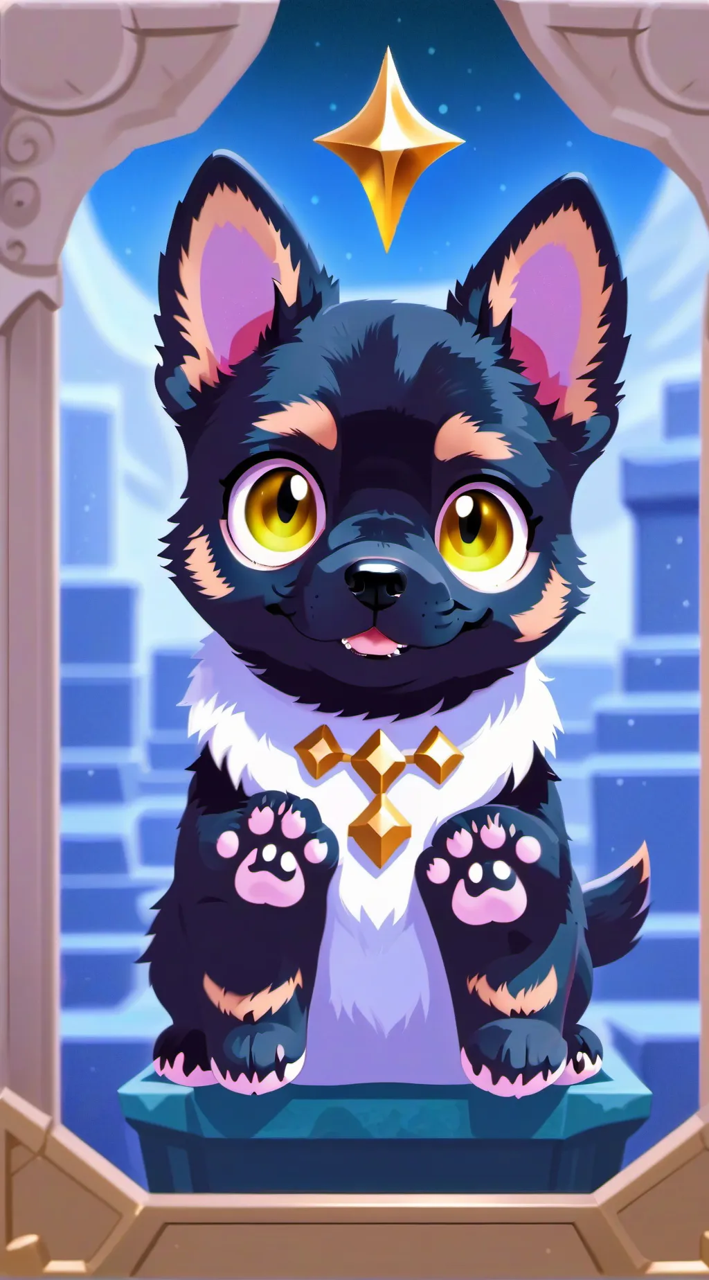 ai character: fluffy puff background