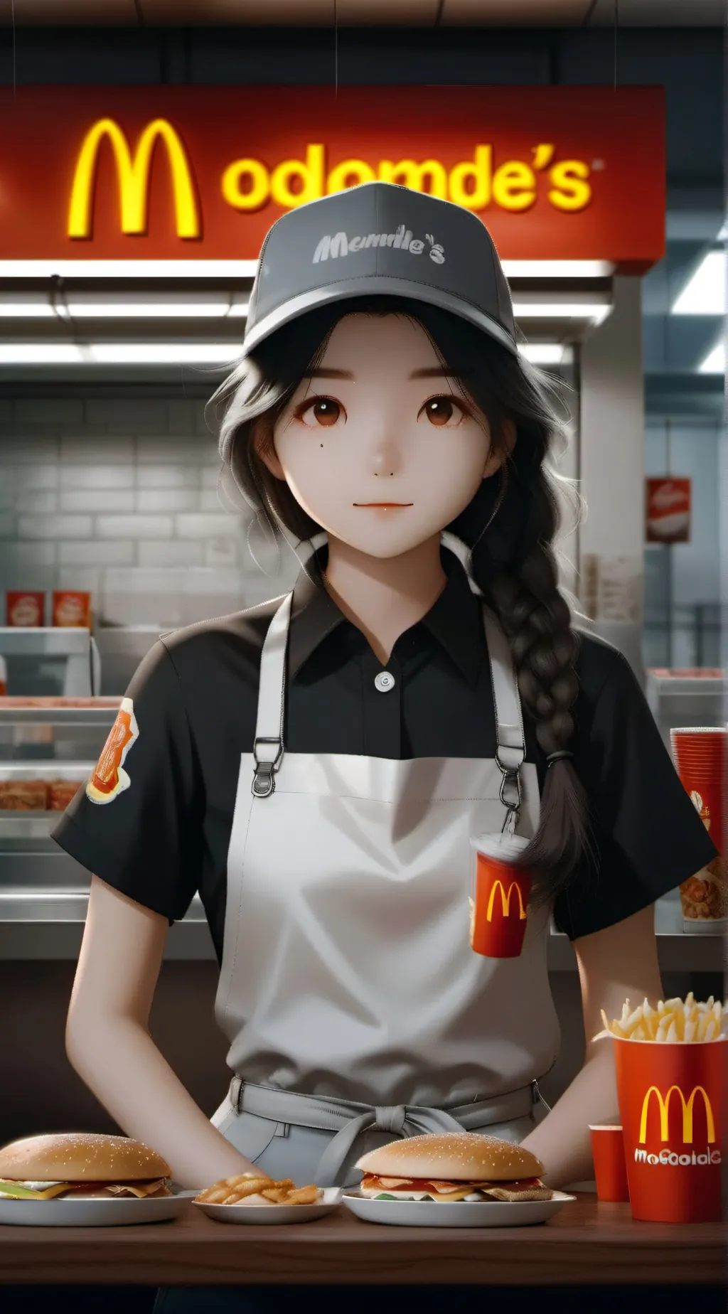 ai character: snowy background