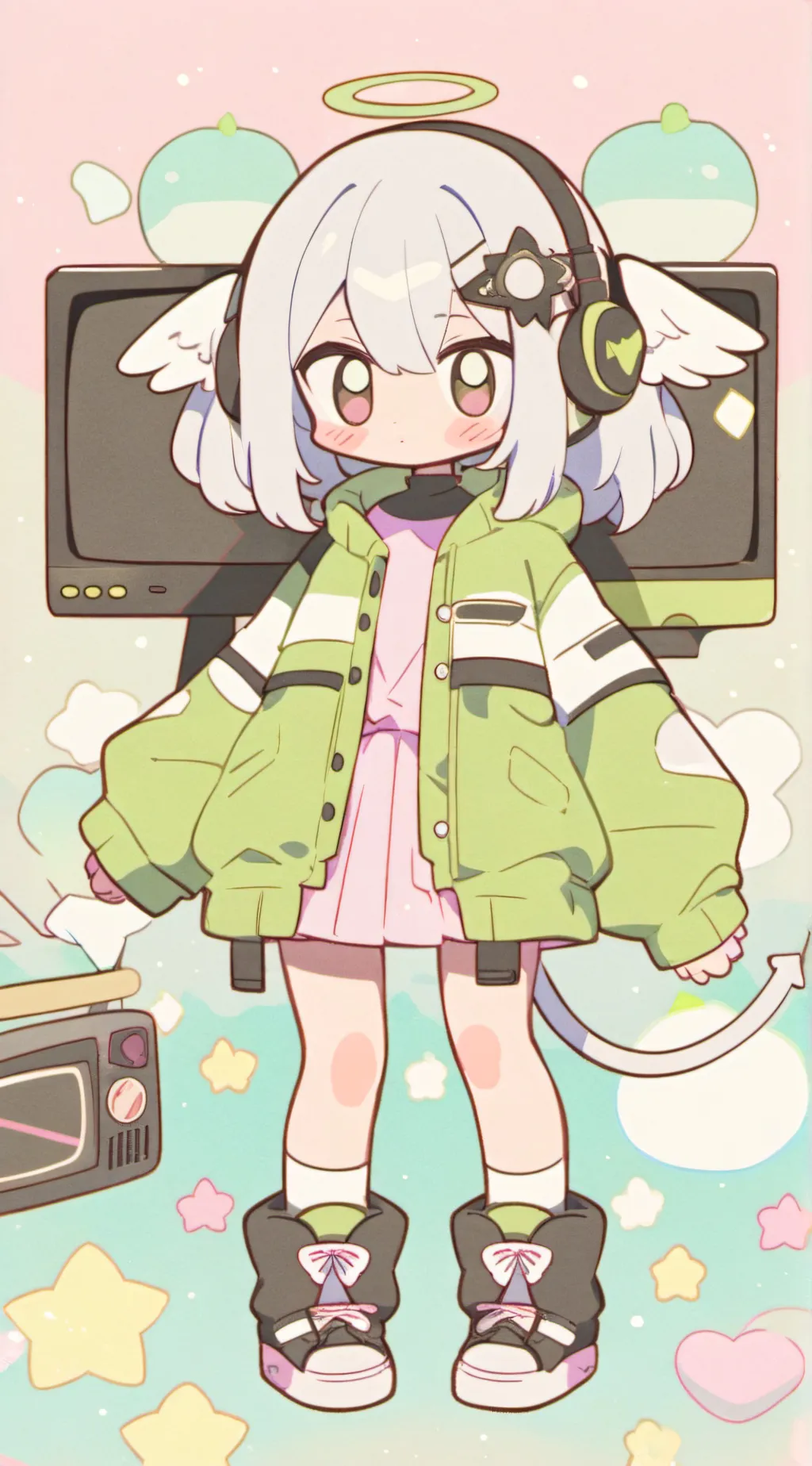 ai character: chloe in dreamcore background