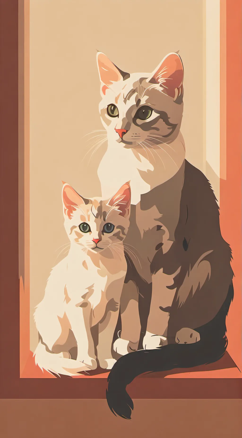 ai character: Mother kitten background