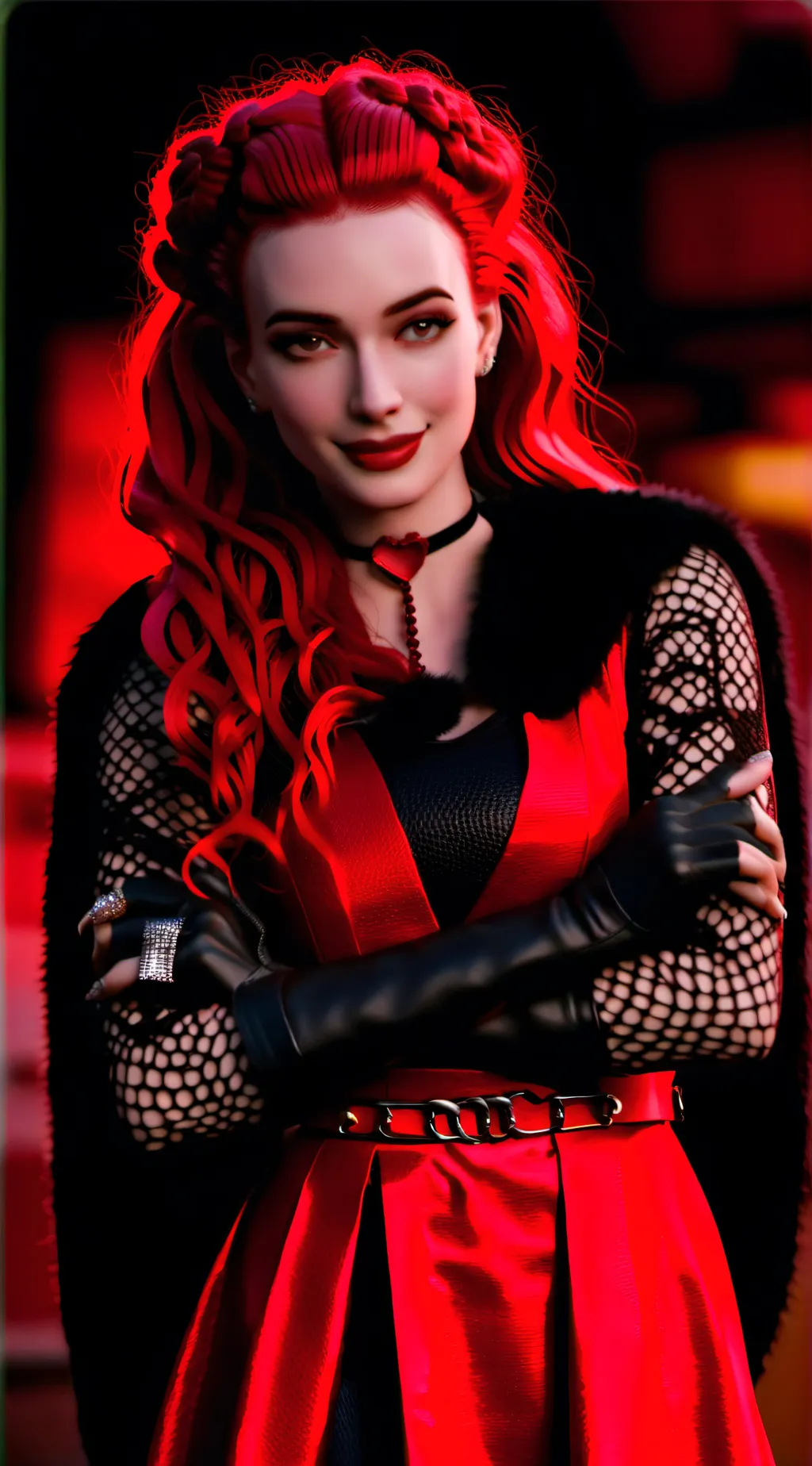 ai character: Red background