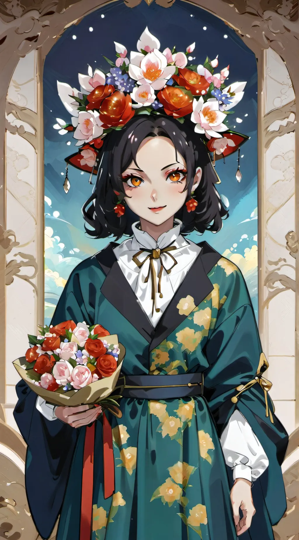 ai character: fem muzan  background