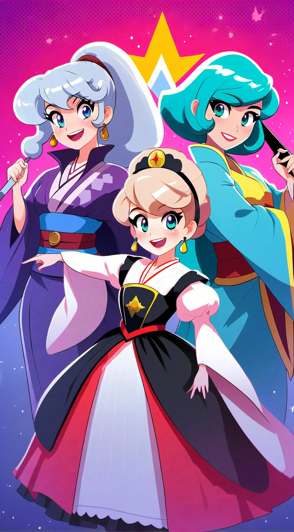 ai character: The 3 princesses background