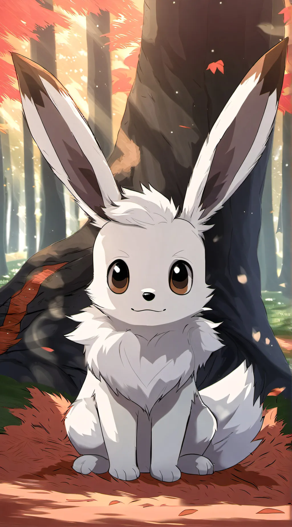 ai character:  shiny eevee background