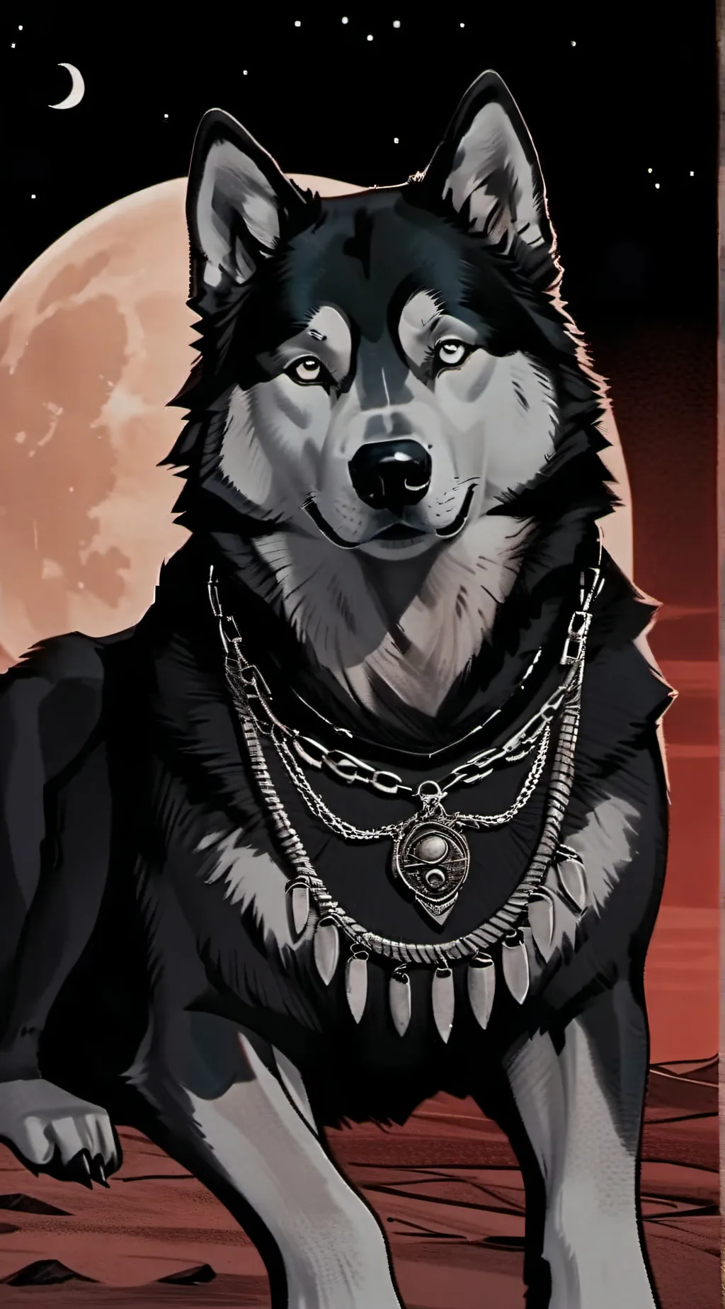 ai character: moon background