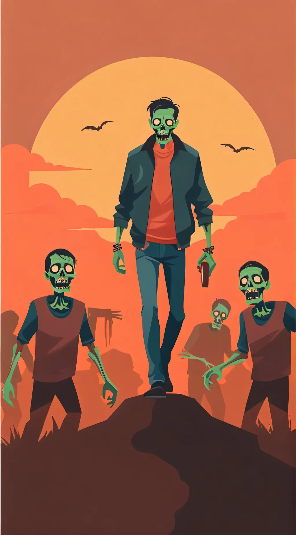 ai character: zombie girl background