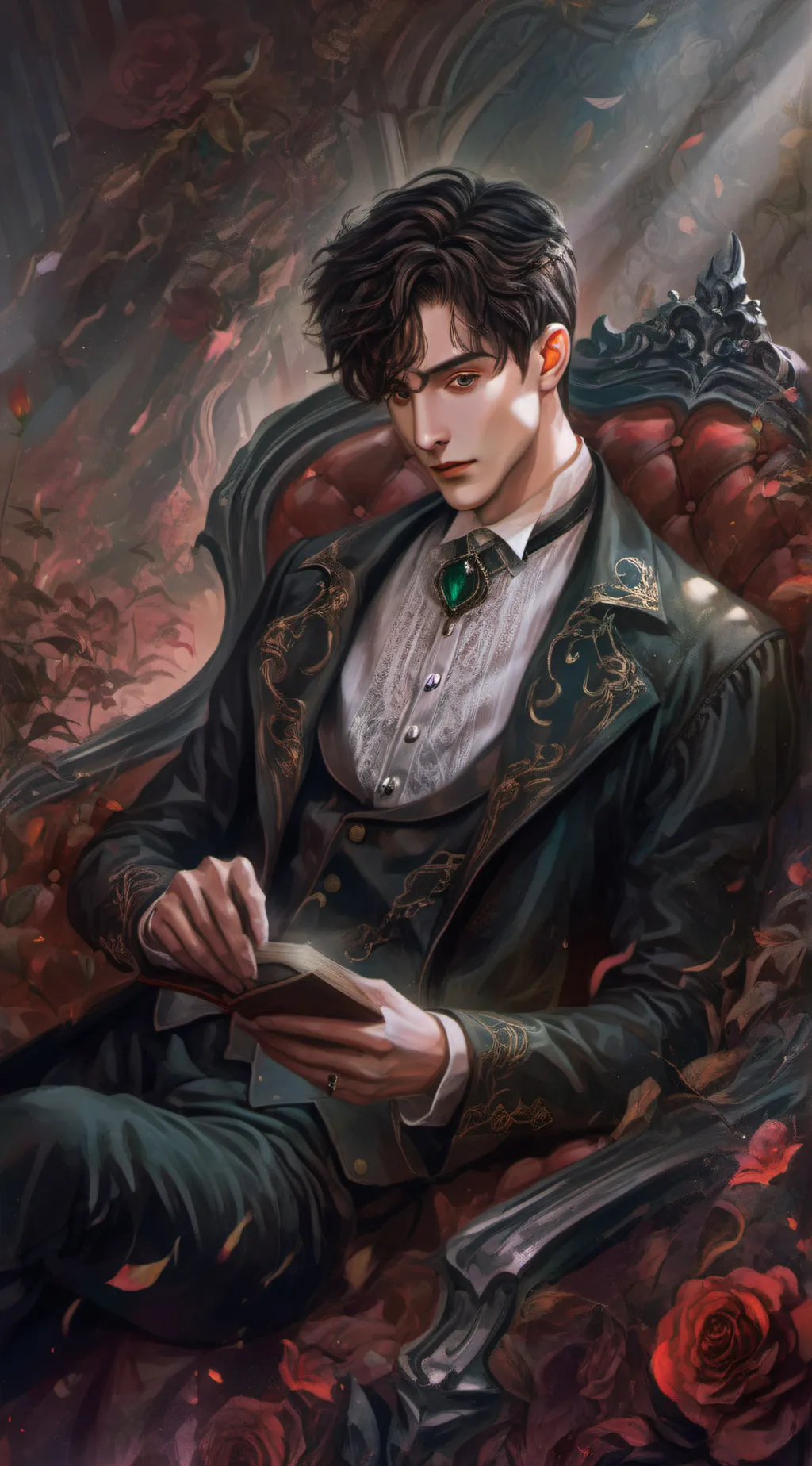 ai character: Tom riddle 🐍🟢 background