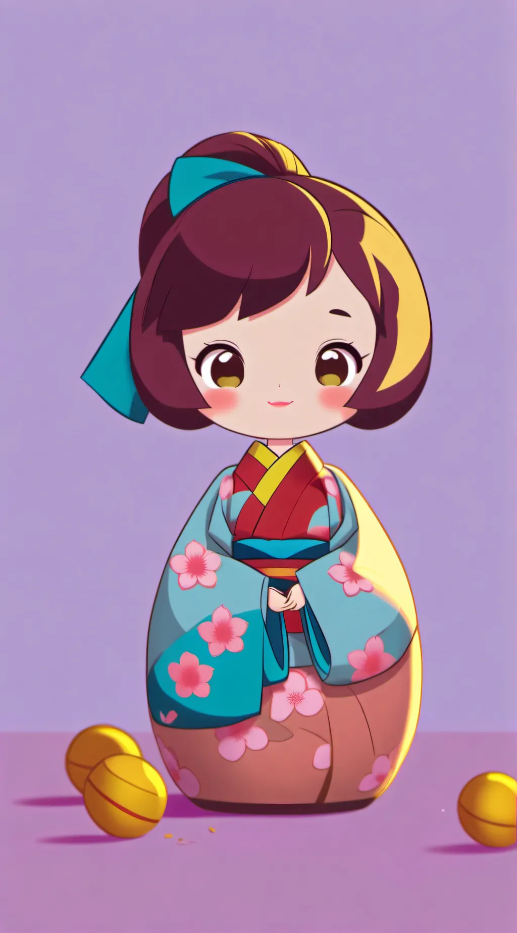 ai character: Kokeshi dolls  background