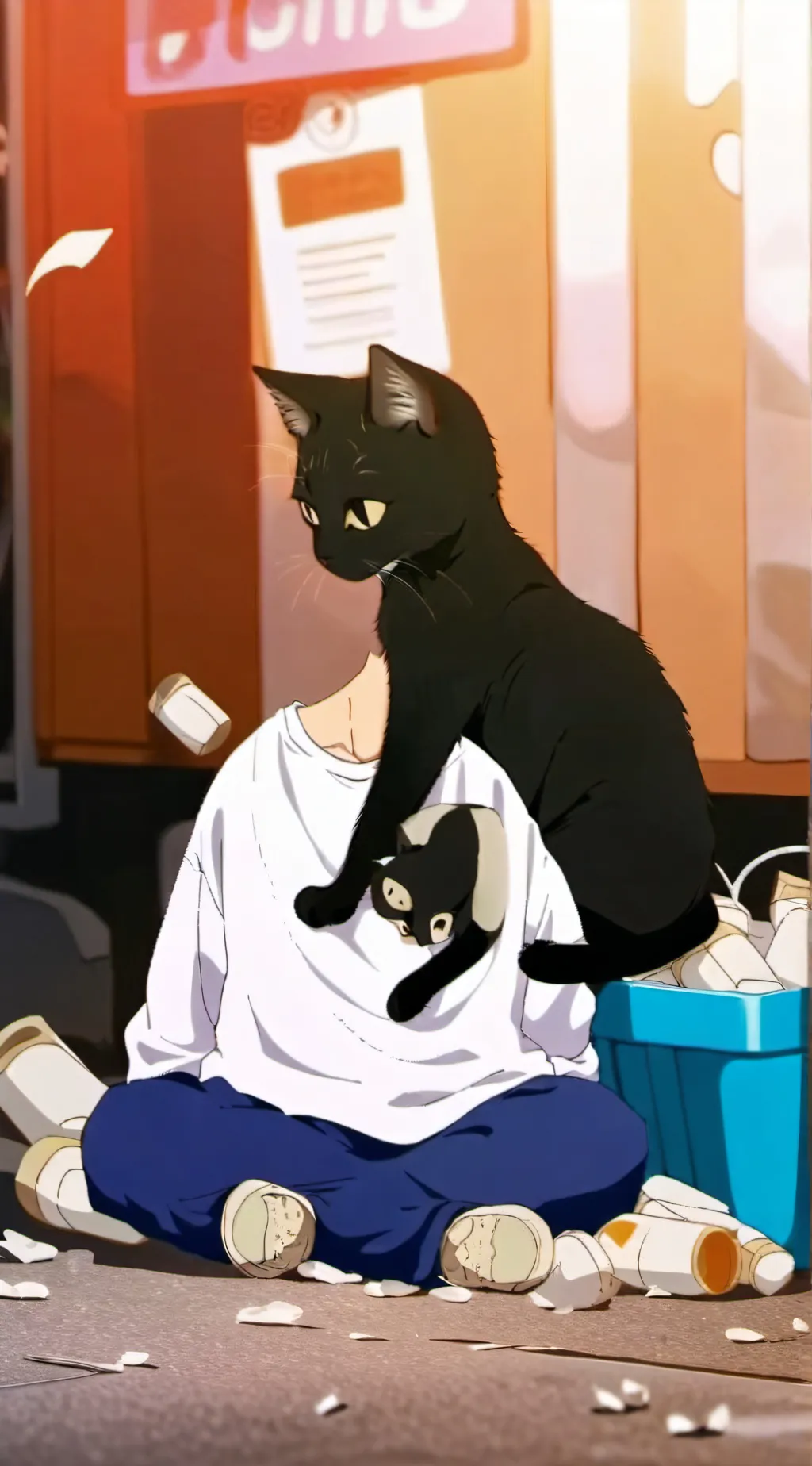 ai character: abused cat background