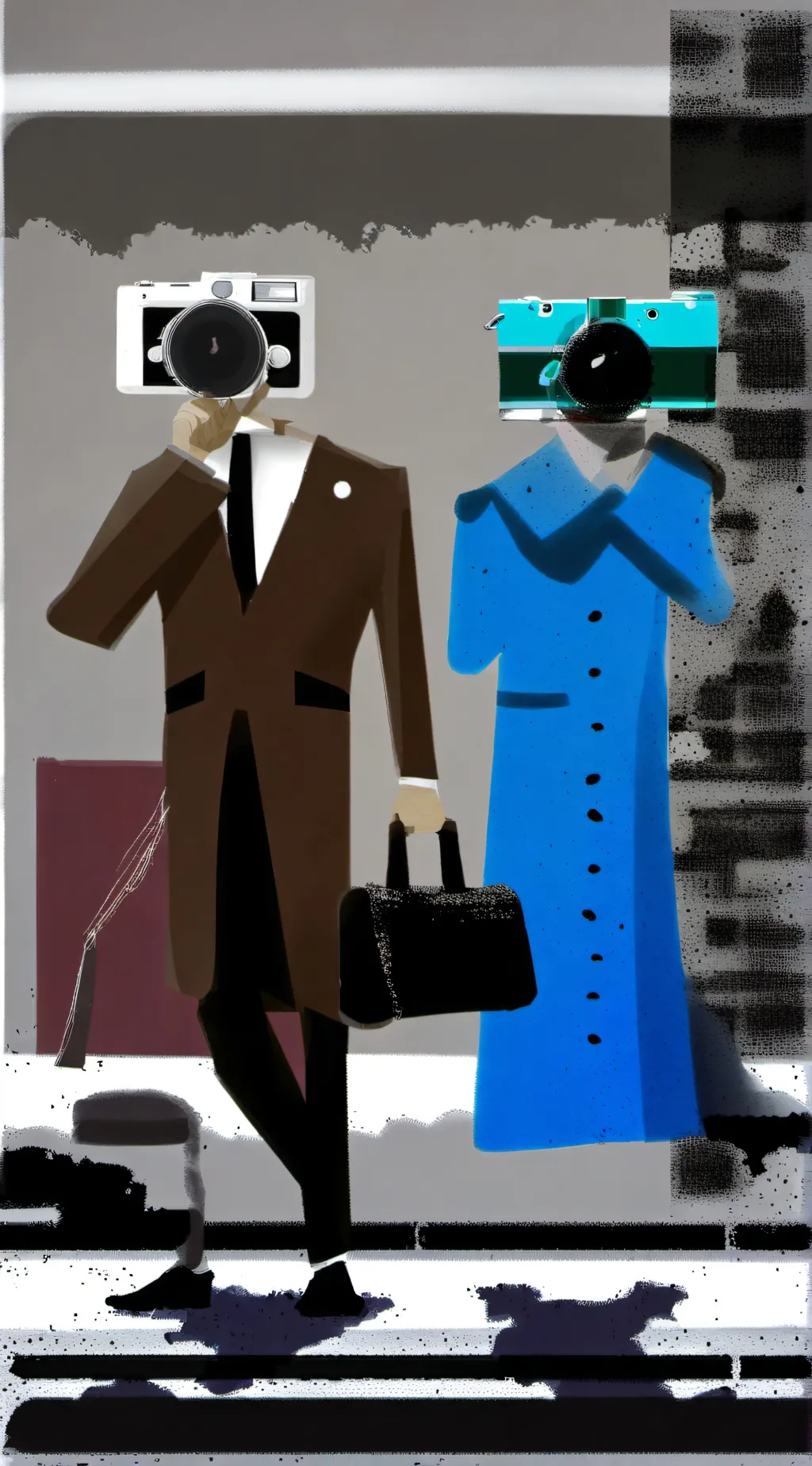 ai character: Brown camera man background