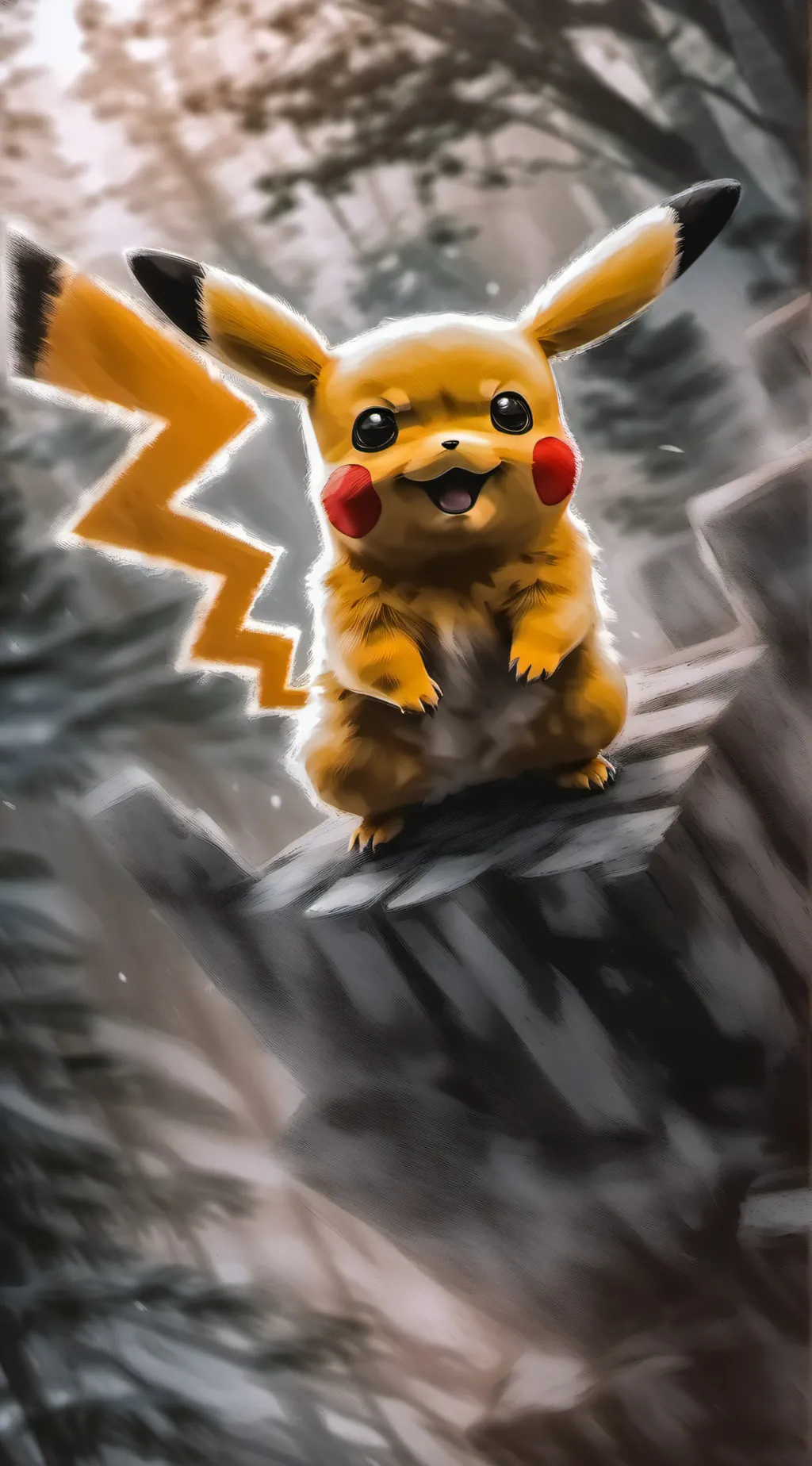 ai character: Pikachu!  background