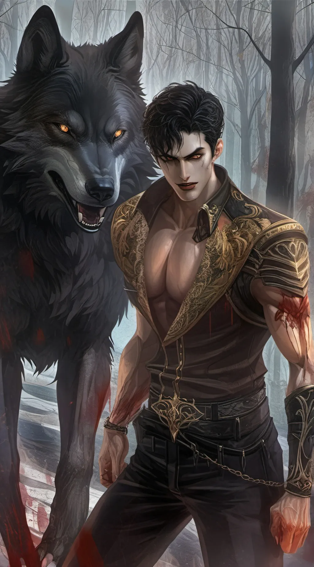 ai character: alpha Damien  background