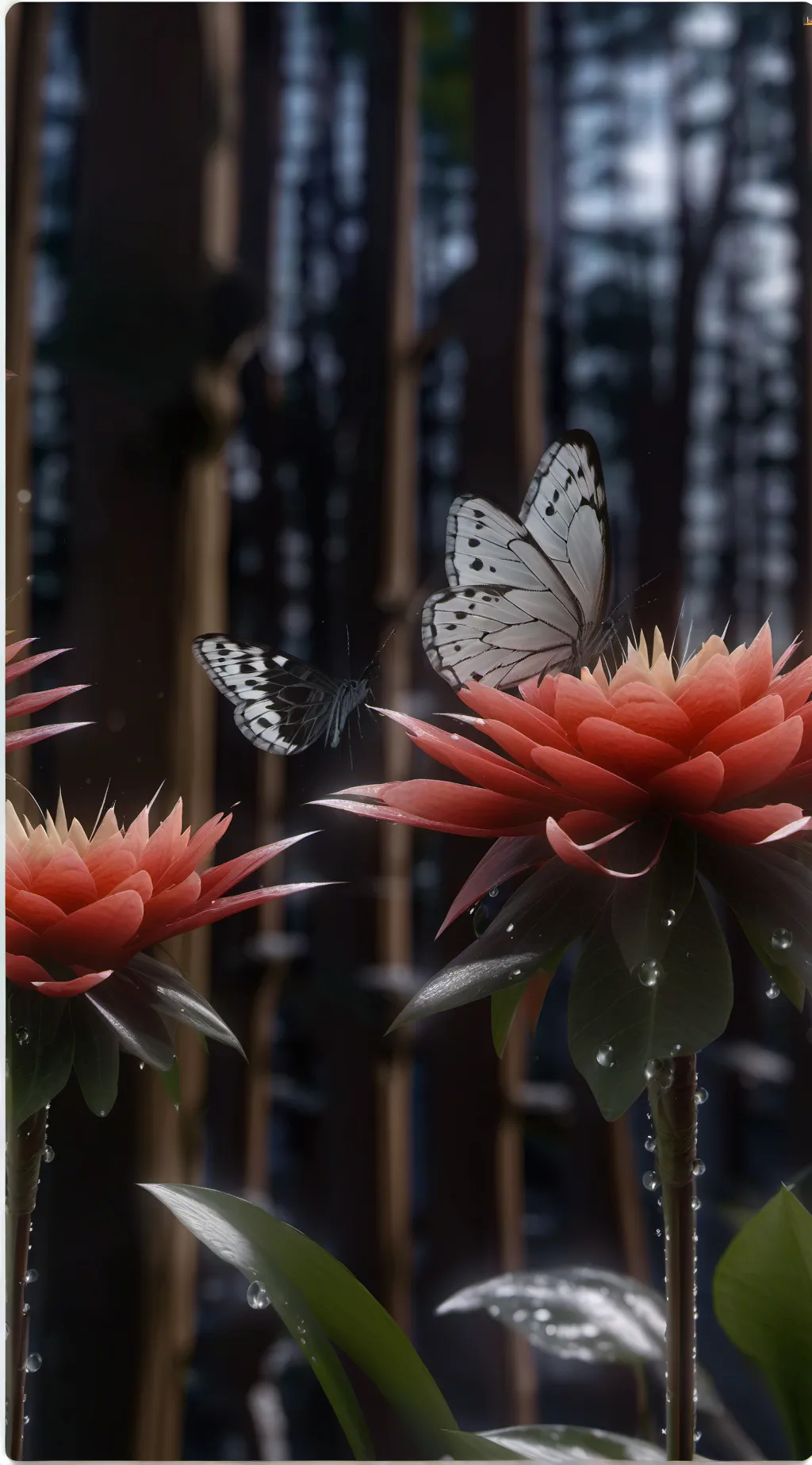 ai character: flower.  background