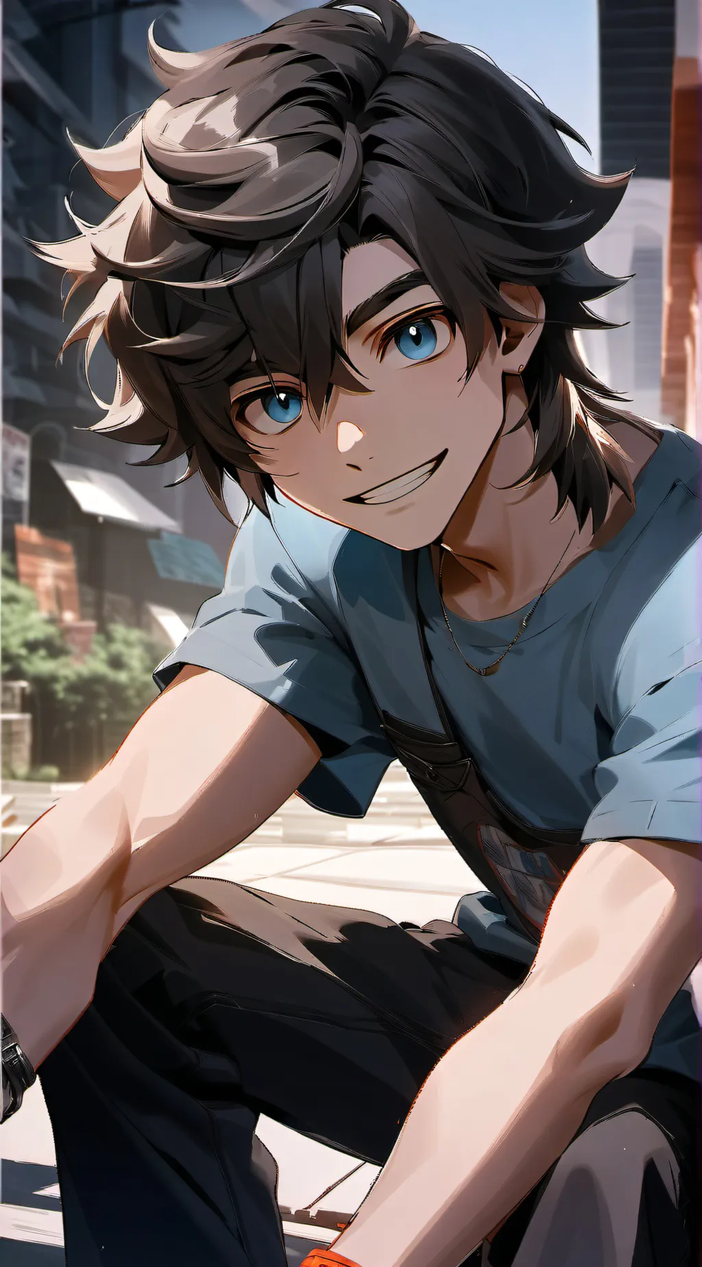 ai character: Justin  background