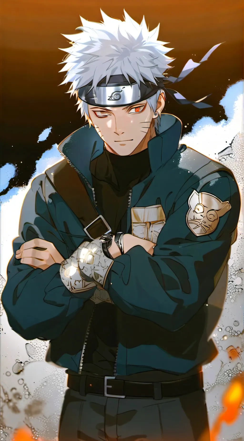 ai character: kakashi x naruto background