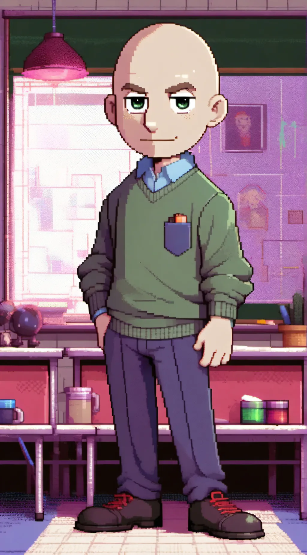 ai character: Baldi background