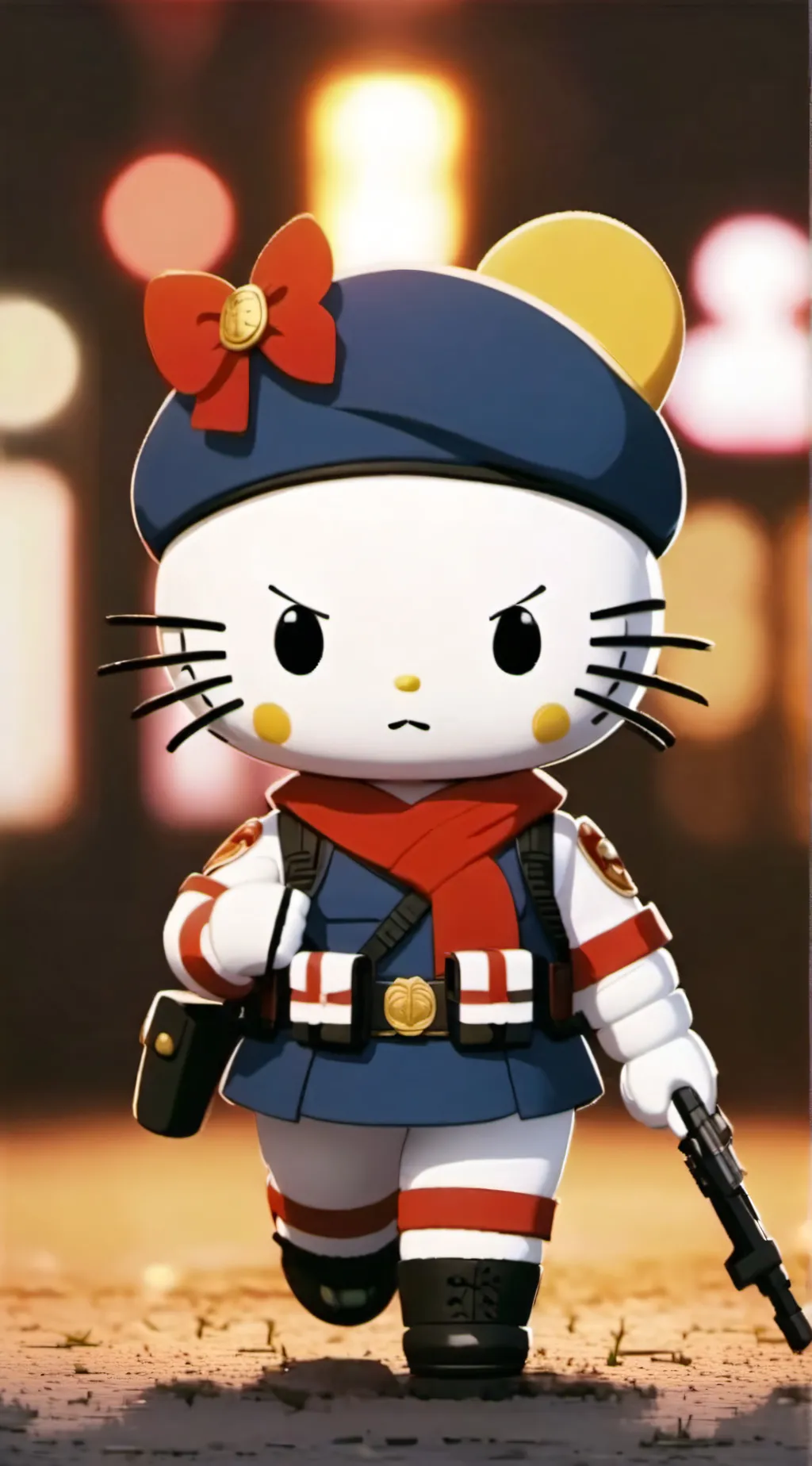 ai character: Soldier HelloKitty background