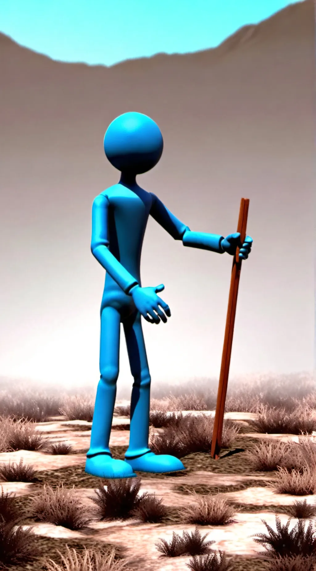 ai character: blue background