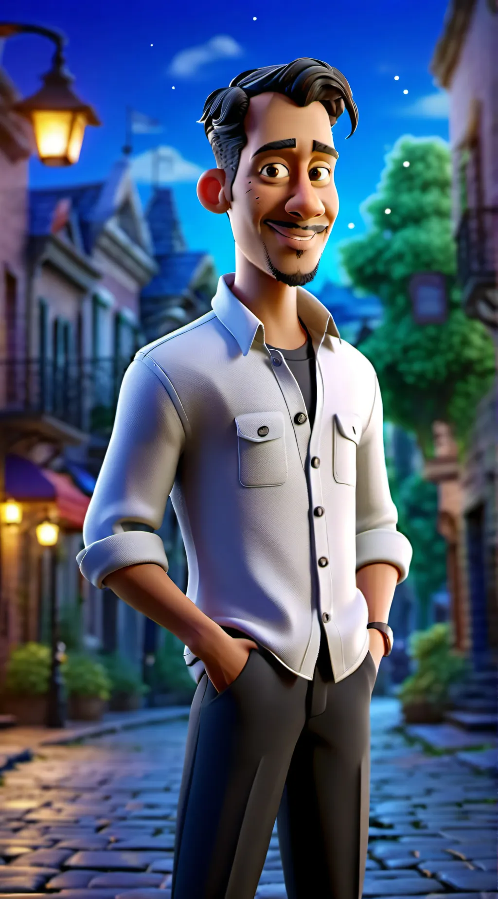 ai character: PC man background