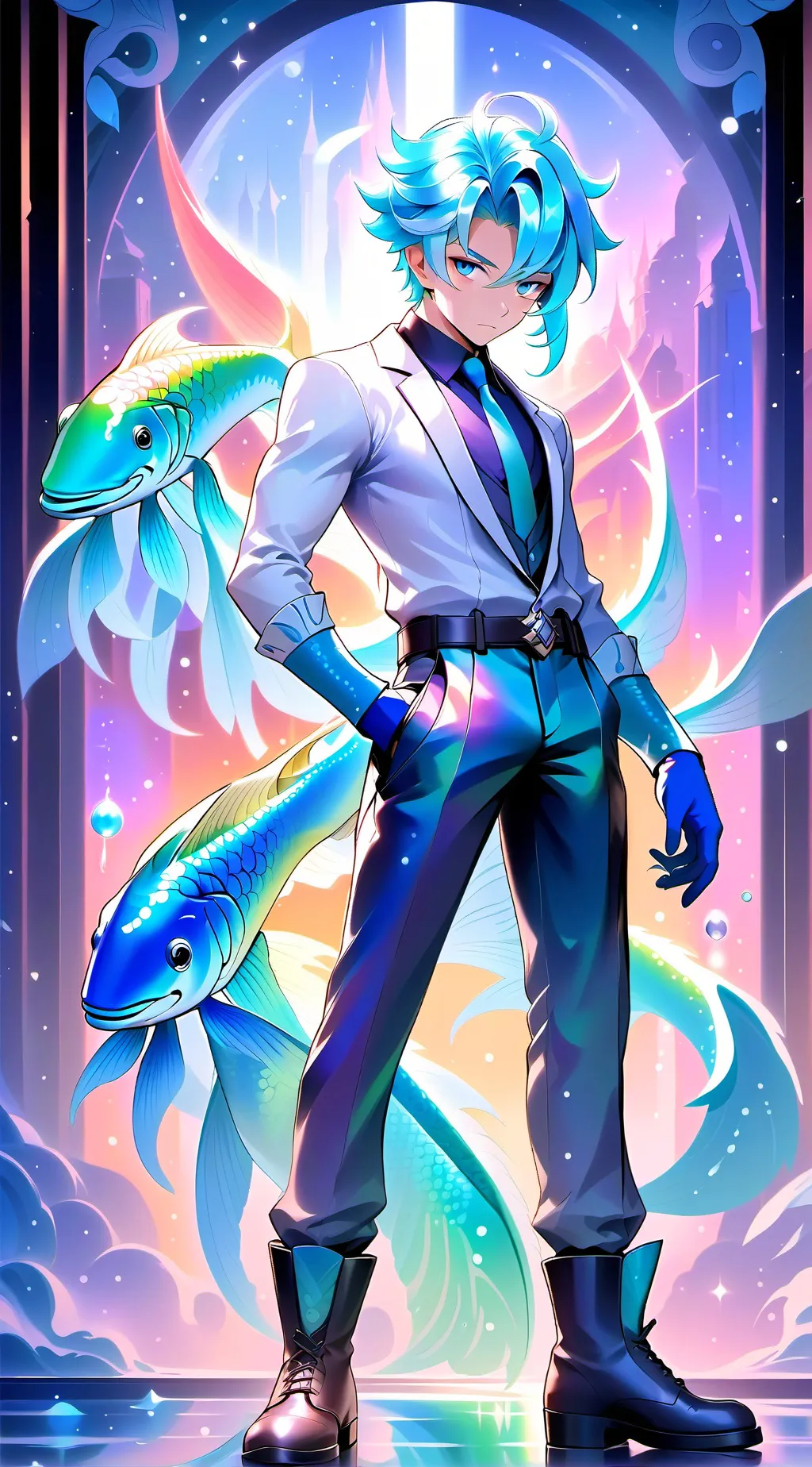 ai character: fish man felix background