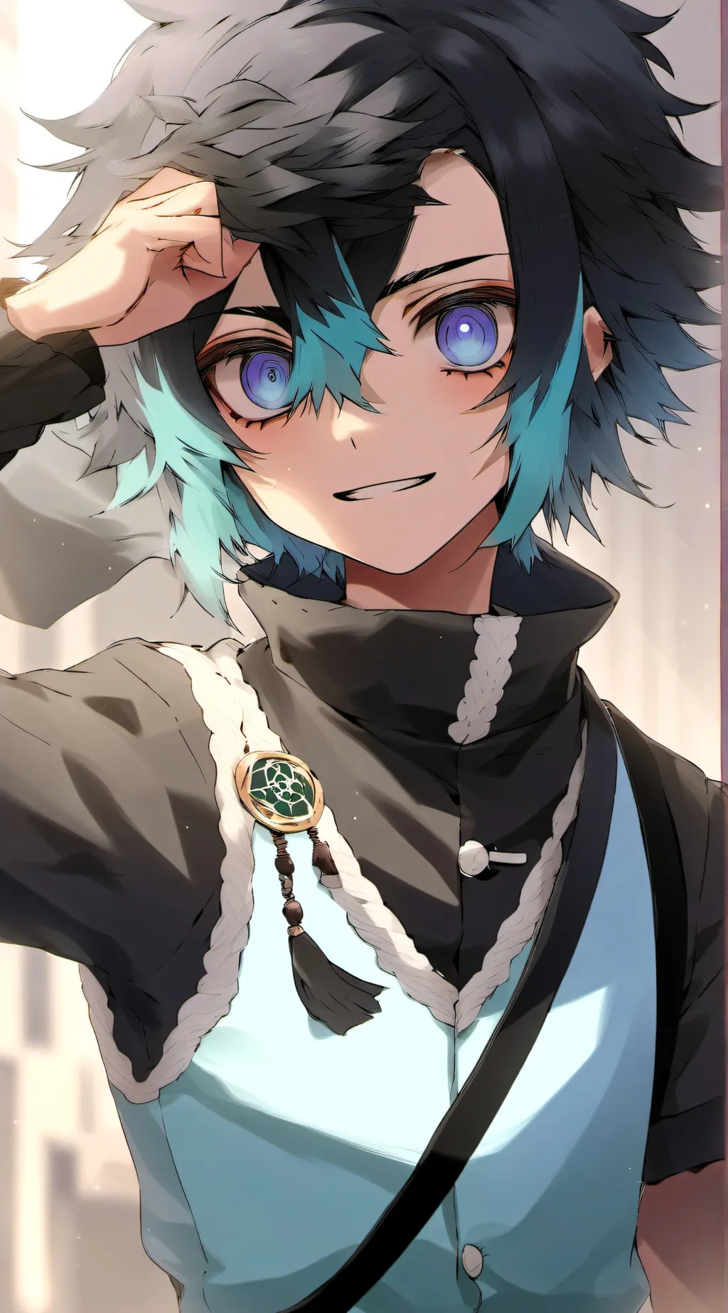 ai character: Older Muichiro  background