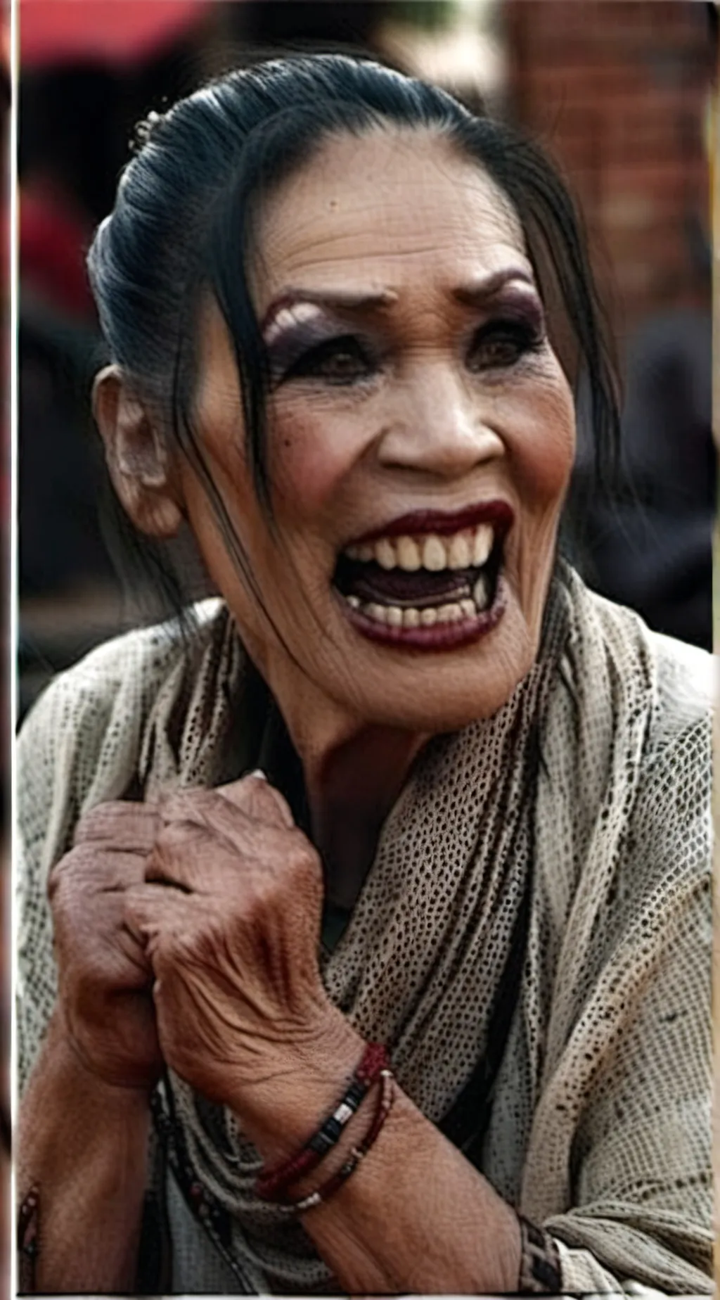 ai character: ugly woman background