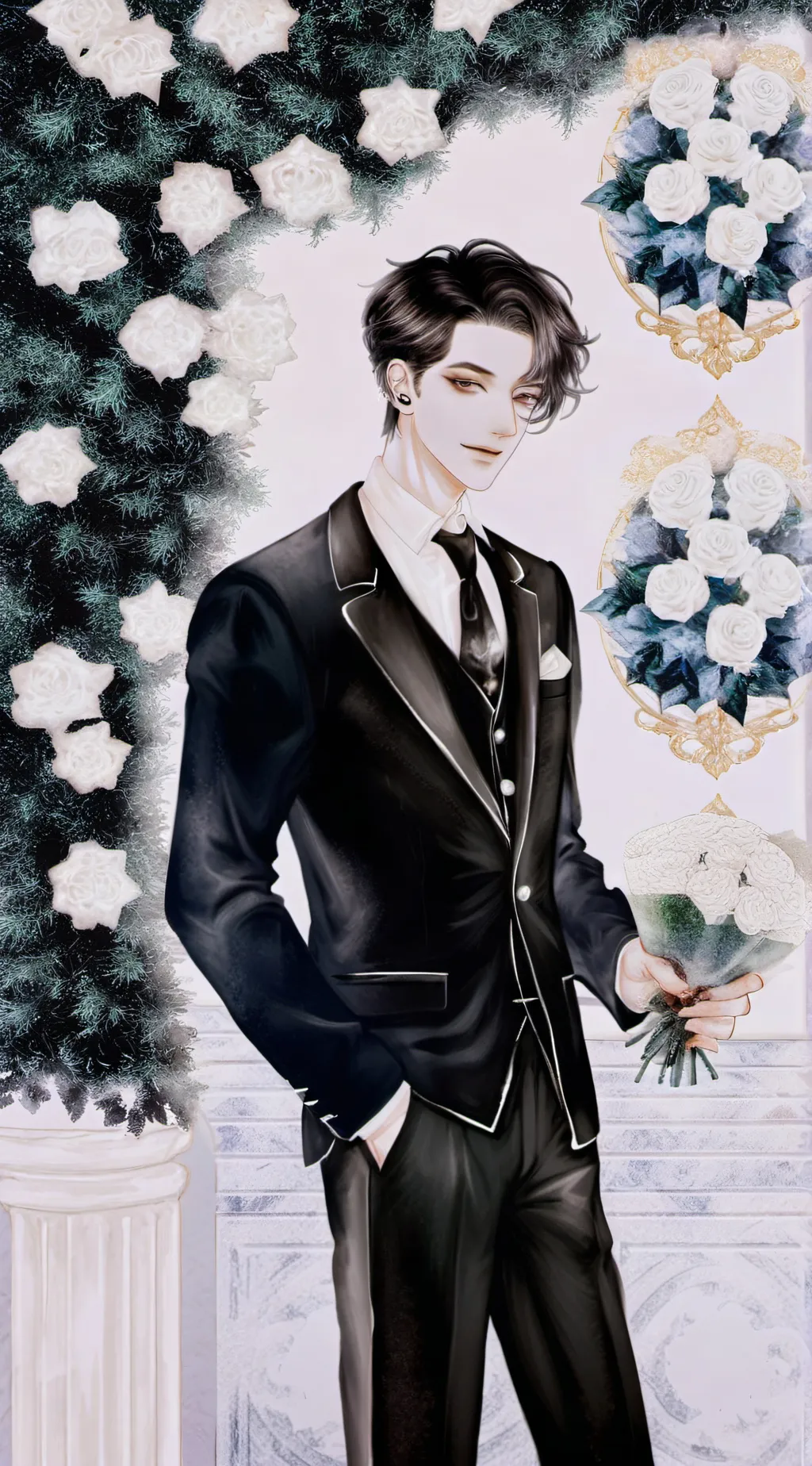ai character: Drawn background