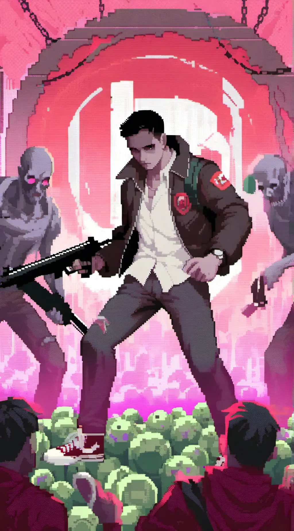 ai character: Juan in the zombie background