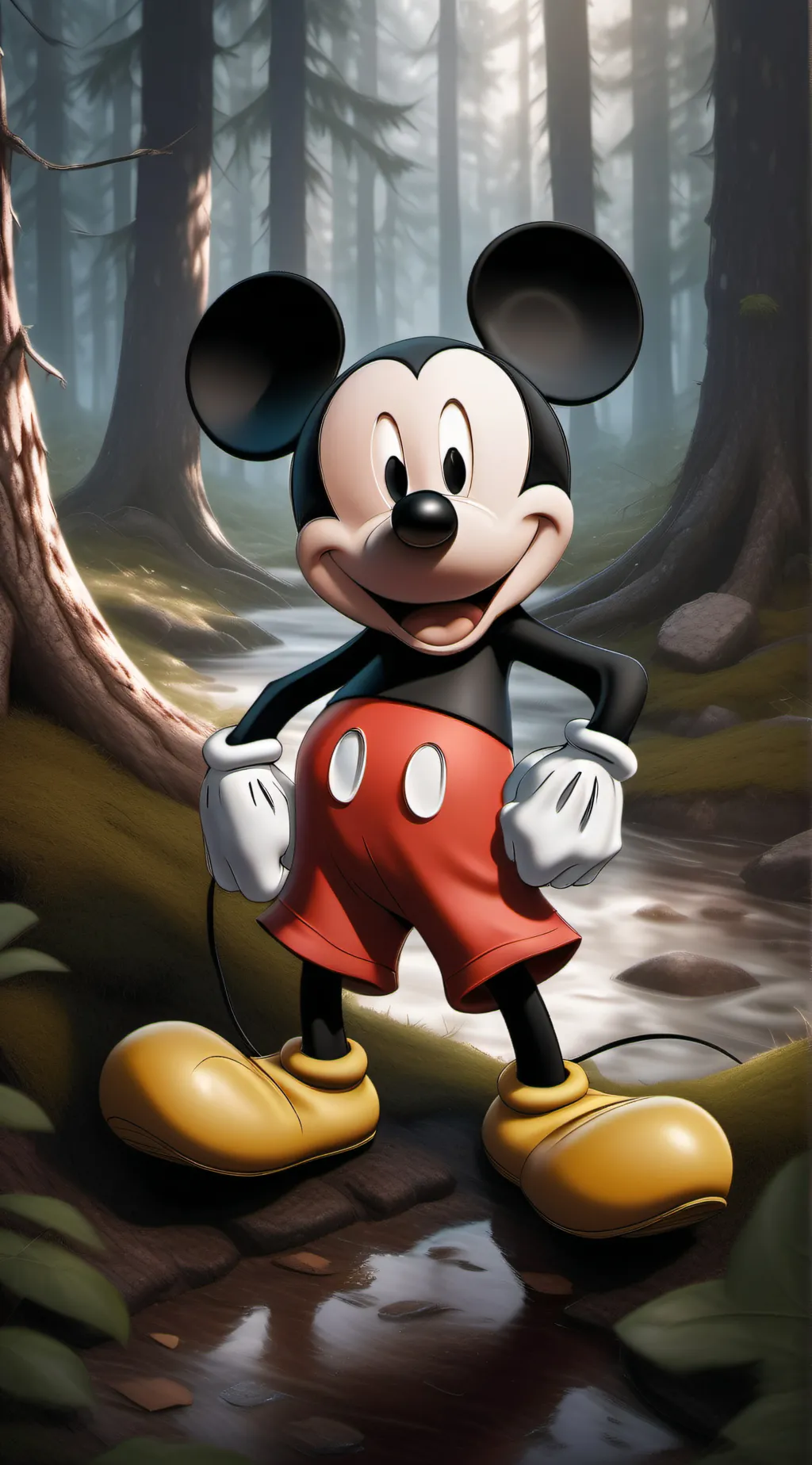 ai character: Mickey Mouse  background