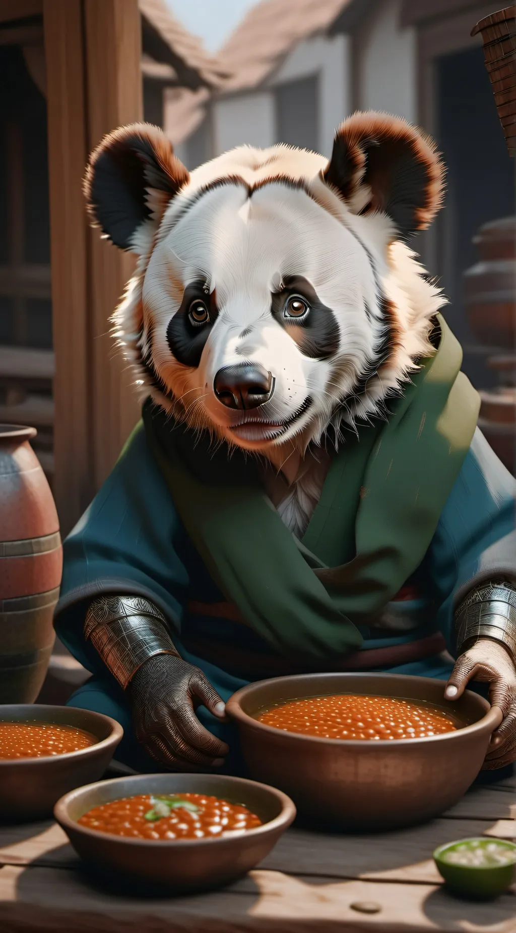 ai character: Crazy panda background