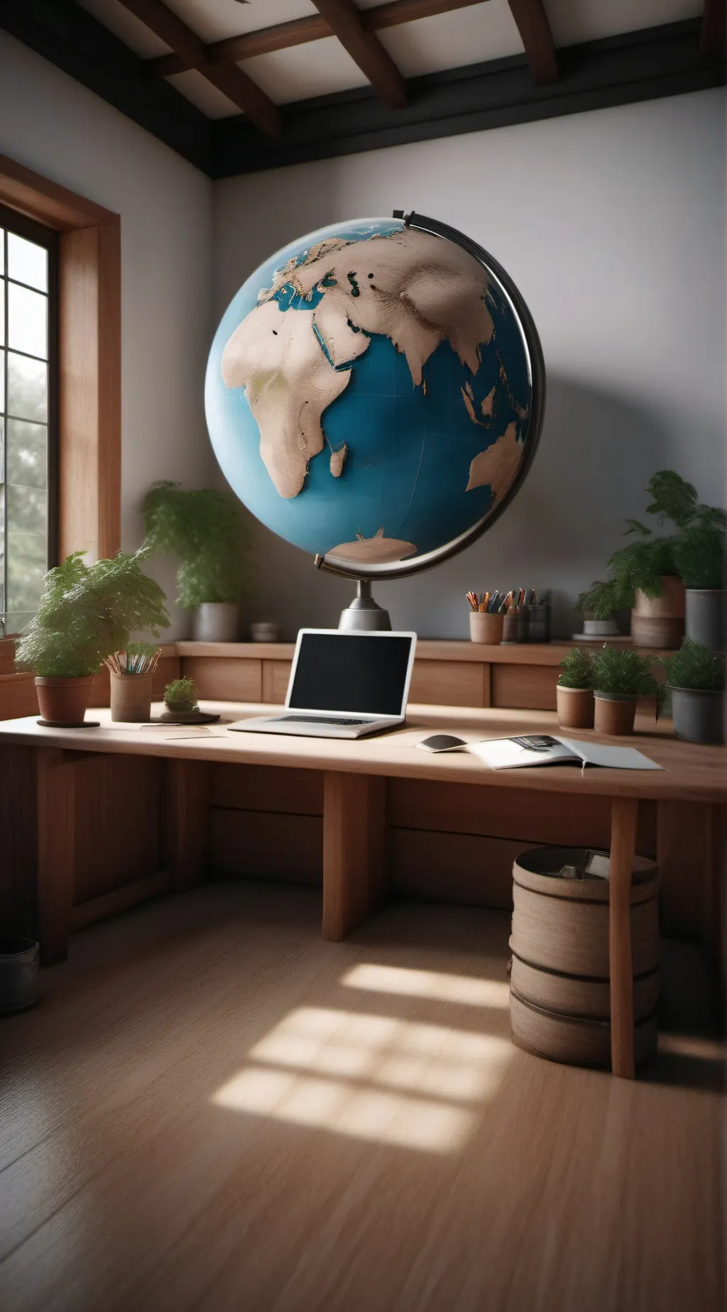 ai character: solar balls background