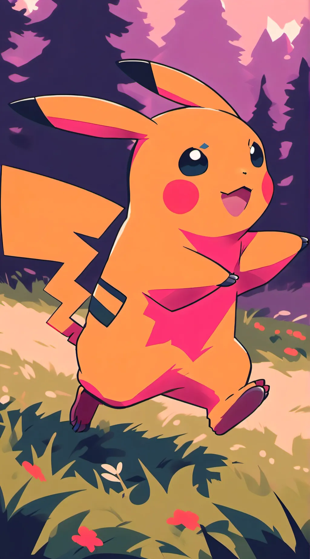 ai character: Pikachu  background