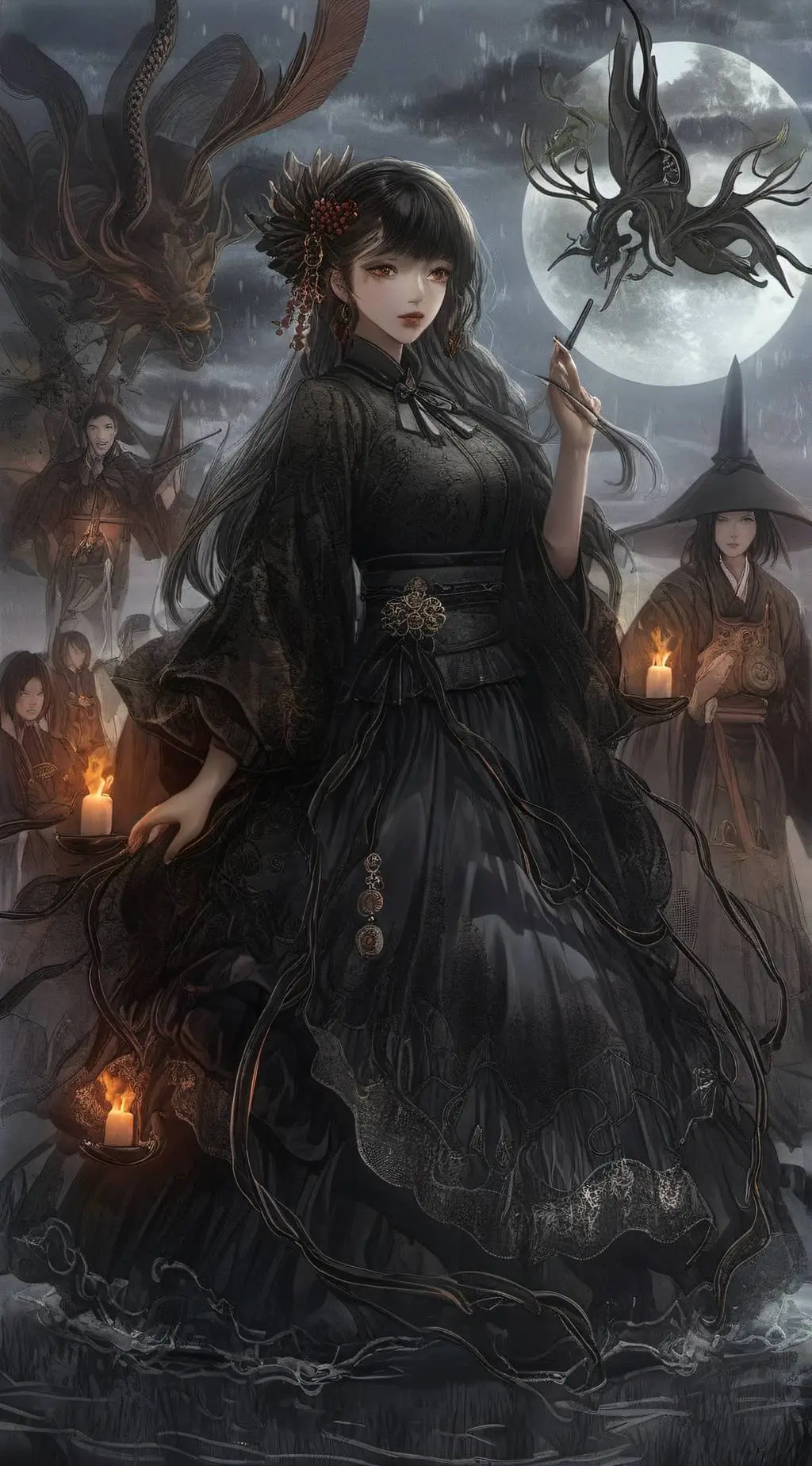 ai character: Japanese spirits  background