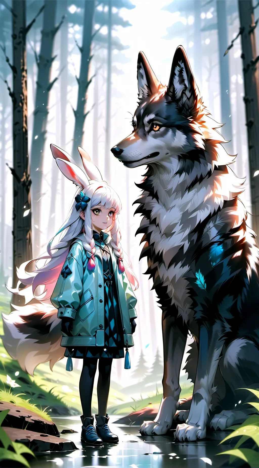 ai character: Wolfs And Bunnies background