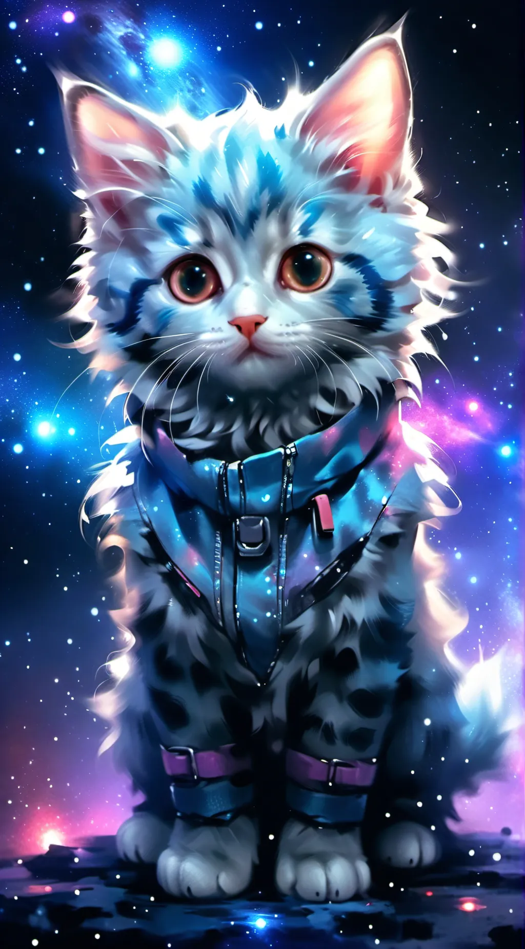 ai character: Galaxy kitten background