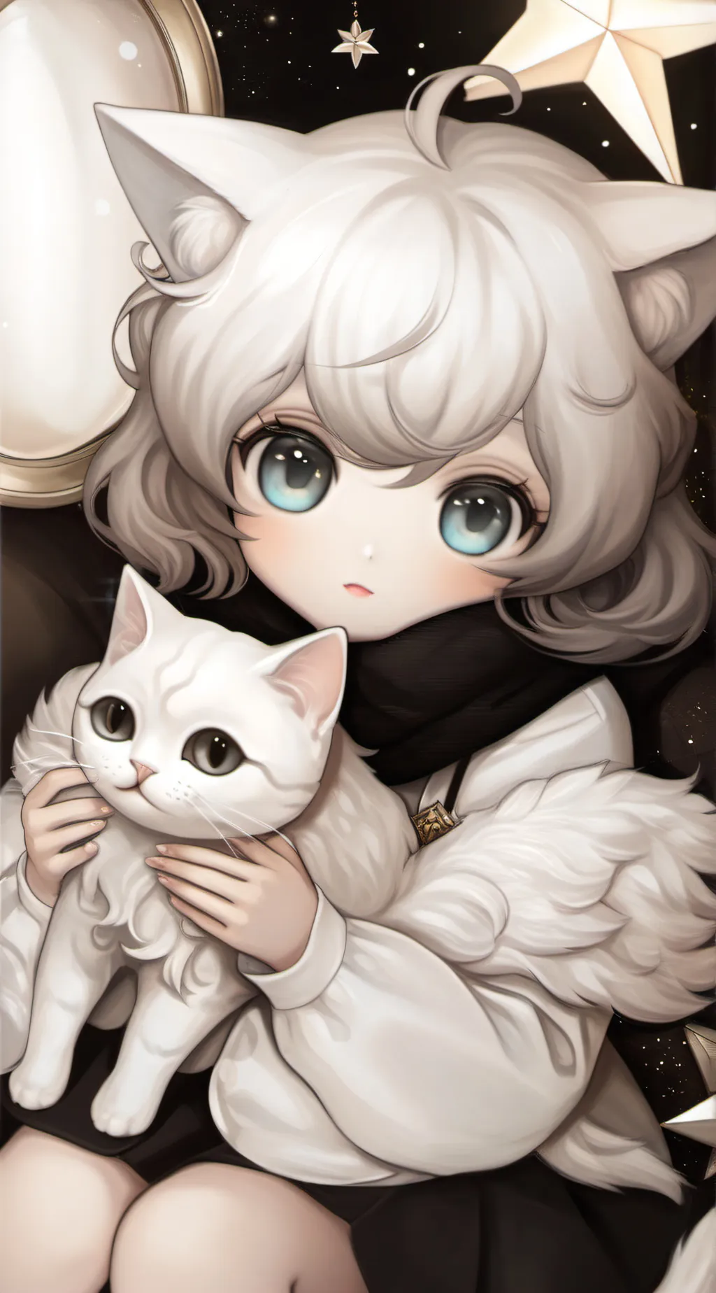 ai character: Galaxy cat  background