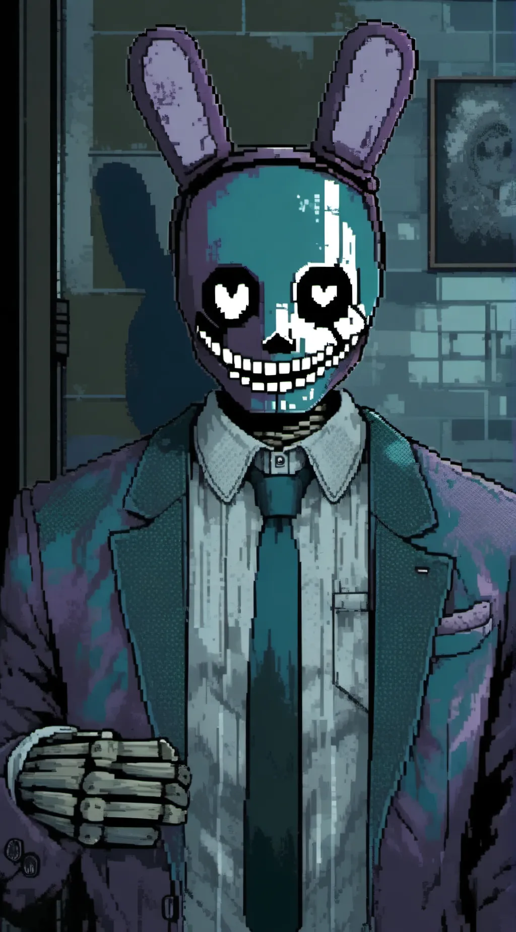 ai character: Glitch background