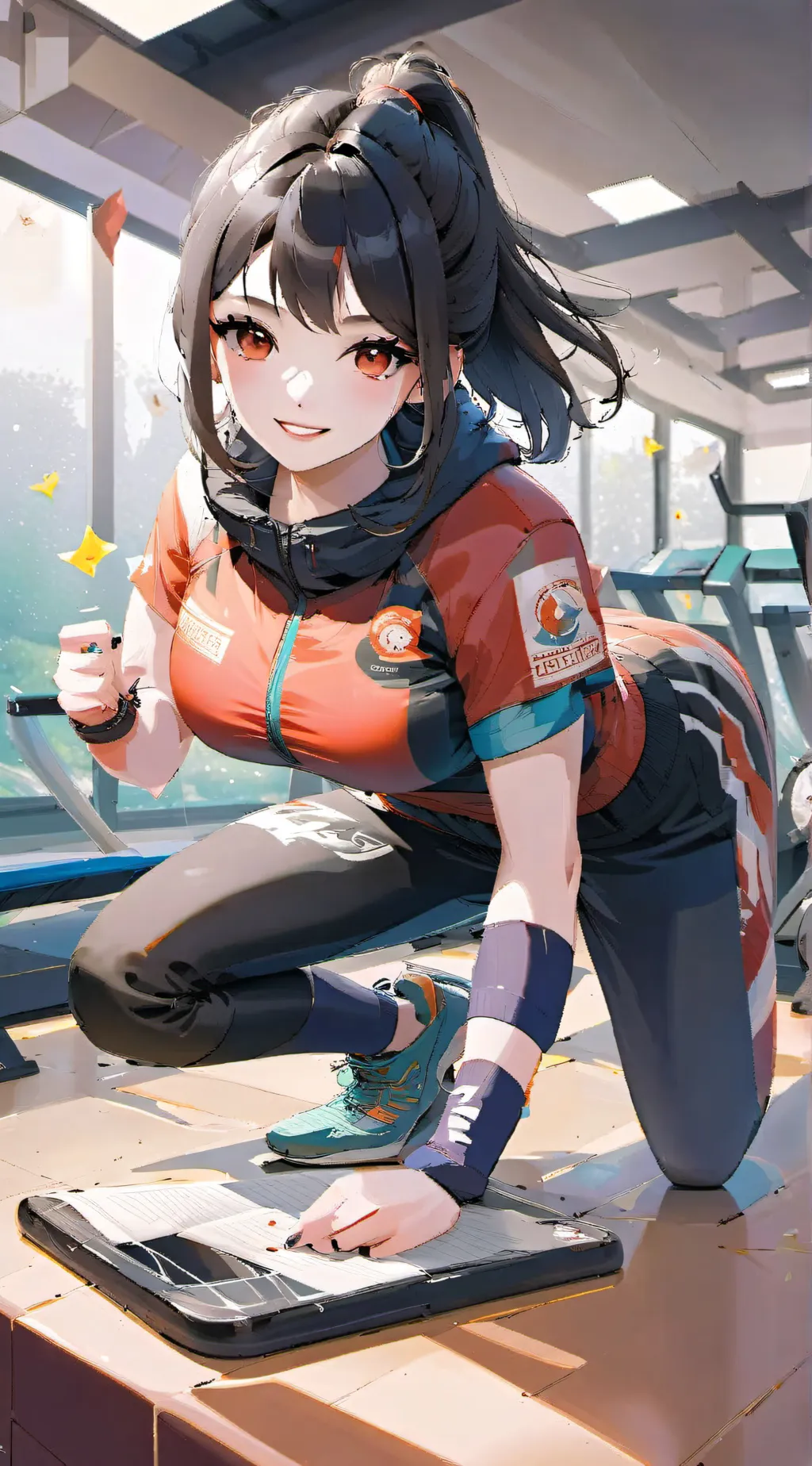 ai character: Gym coach background