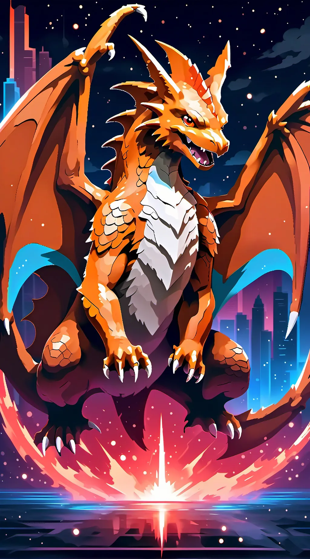 ai character: Charizard  background